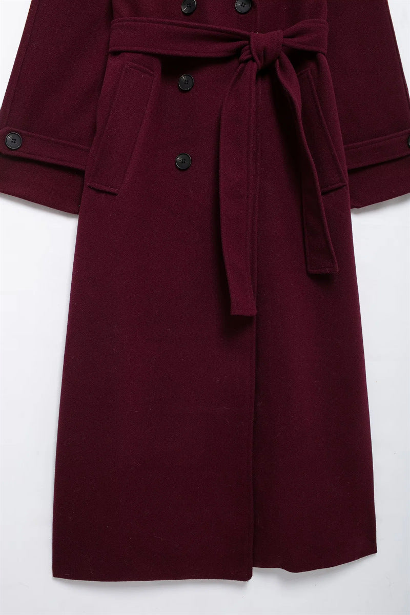 Sofia - Manteau Élégant avec Revers et Ceinture