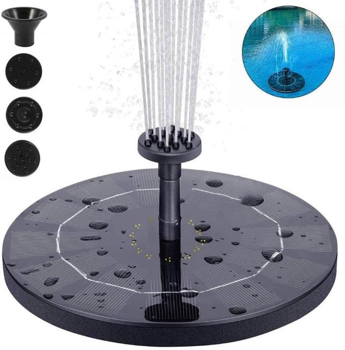 AquaGlow - Fontaine à eau solaire avec buses réglables
