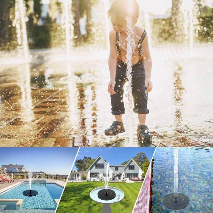 AquaGlow - Fontaine à eau solaire avec buses réglables