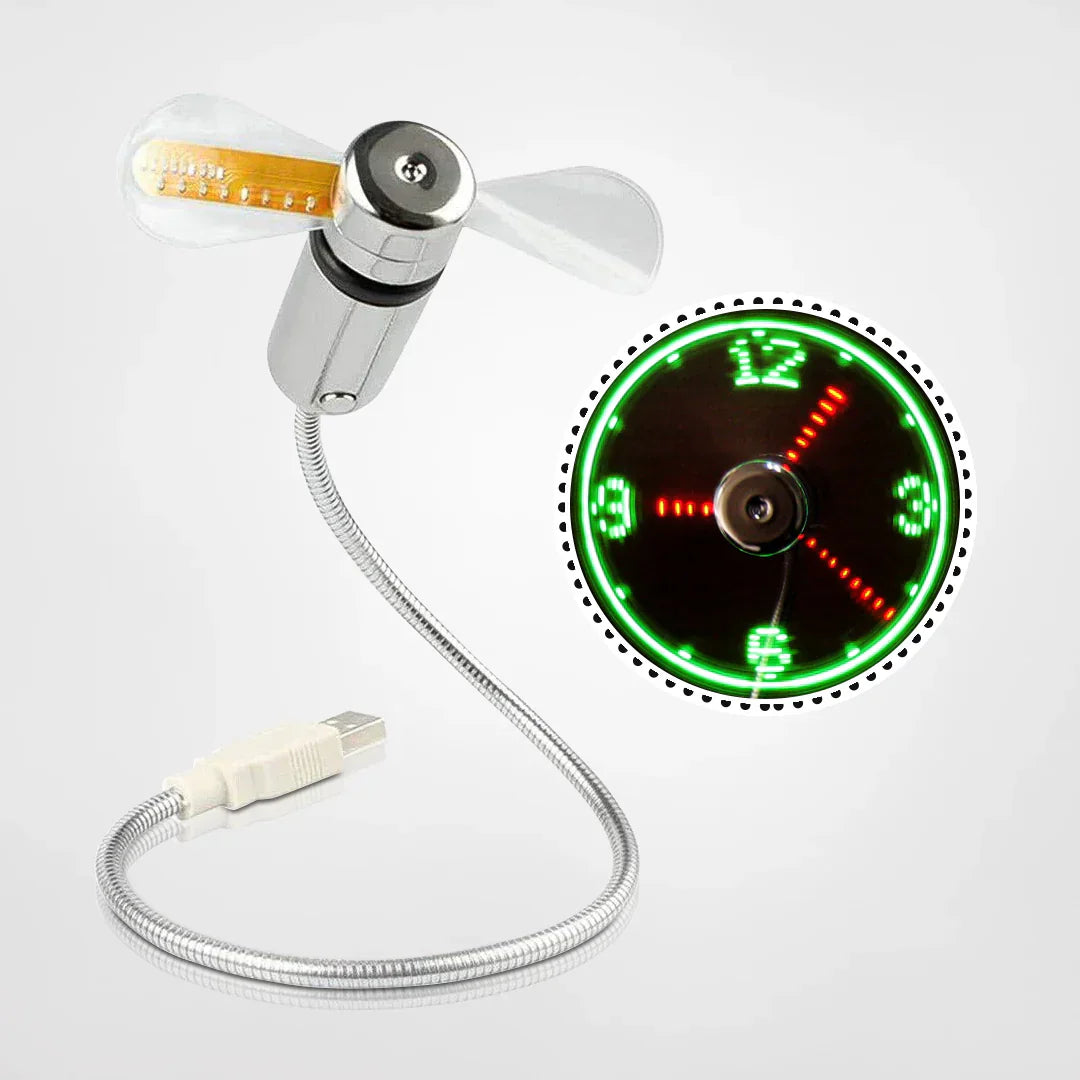 TimeBreeze - Ventilateur-horloge LED USB