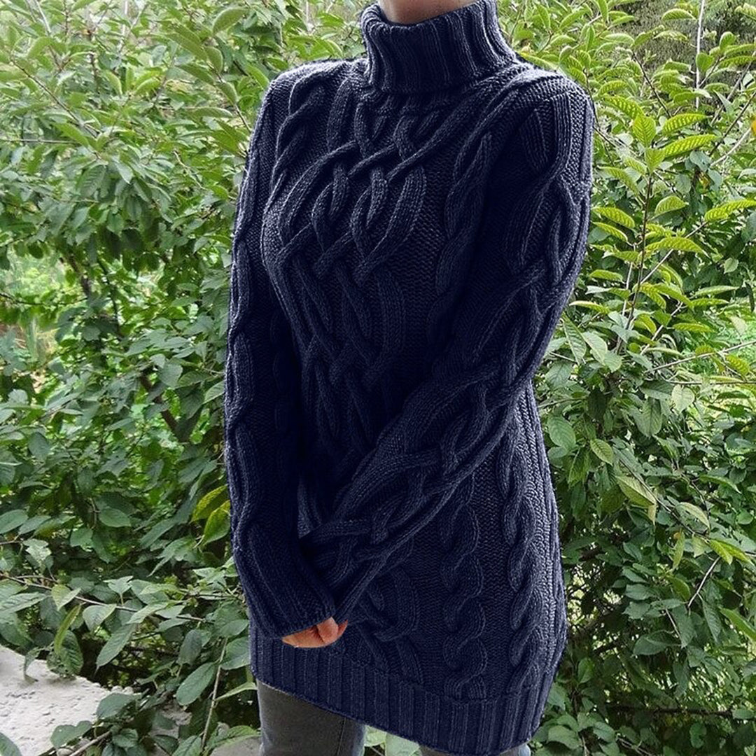 Lucia - Pull à col roulé en tricot torsadé