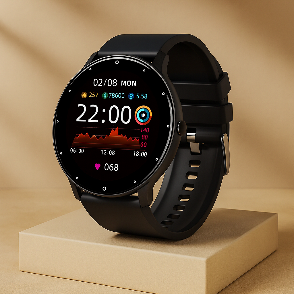 PulseSync | Montre connectée cardio avec surveillance cardiaque, notifications d'appels et de messages, et suivi de forme toute la journée