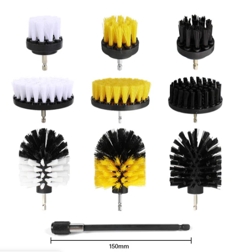 CleanForce - Ensemble de 3 brosses de récurage électriques