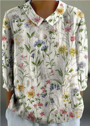 Chemise décontractée en coton pour femme Cassy avec motif floral