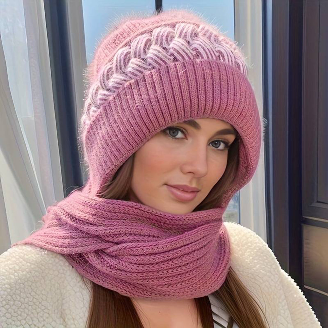 Elsa - Ensemble d'hiver en tricot confortable avec bonnet et écharpe