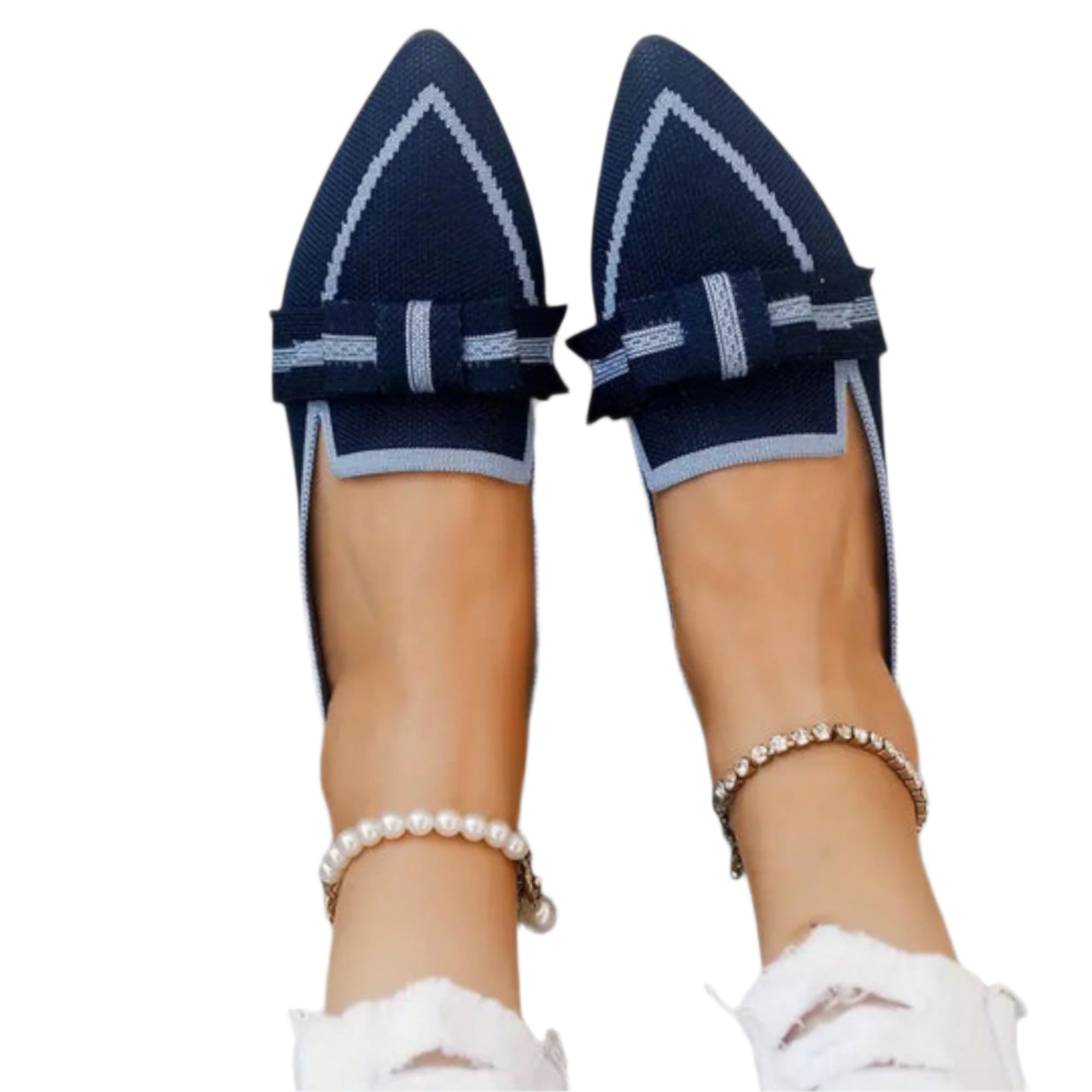 Lorraine - Élégantes chaussures à bouts pointus avec des détails féminins en noeud