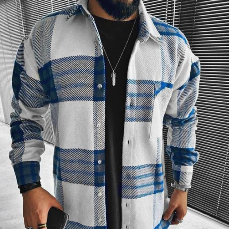 Nicolai - Chemise à manches longues à carreaux avec poches devant