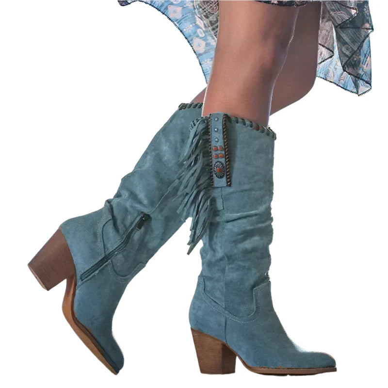 Bottes Western Sierra High pour femmes – Bottes de cowboy hautes inspirées du rétro