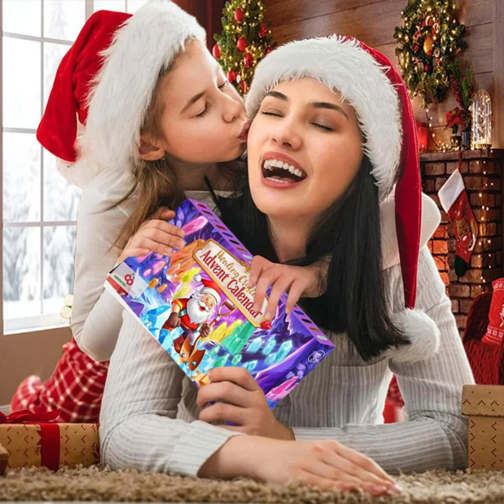 Ensemble de calendrier de l'Avent de Noël 2025 avec pierres de guérison