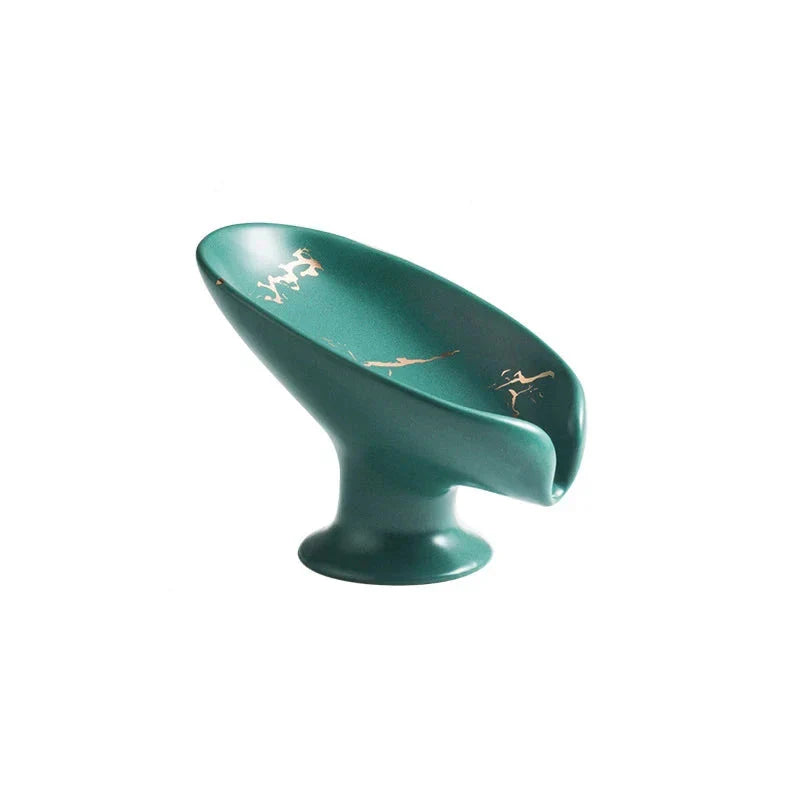 LuxeLeaf - Élégant porte-savon en forme de feuille pour la salle de bain