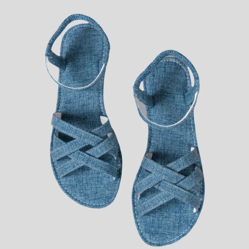 Sandales Azana Dame Bleues Plates – Confort Chic pour les Journées d'Été