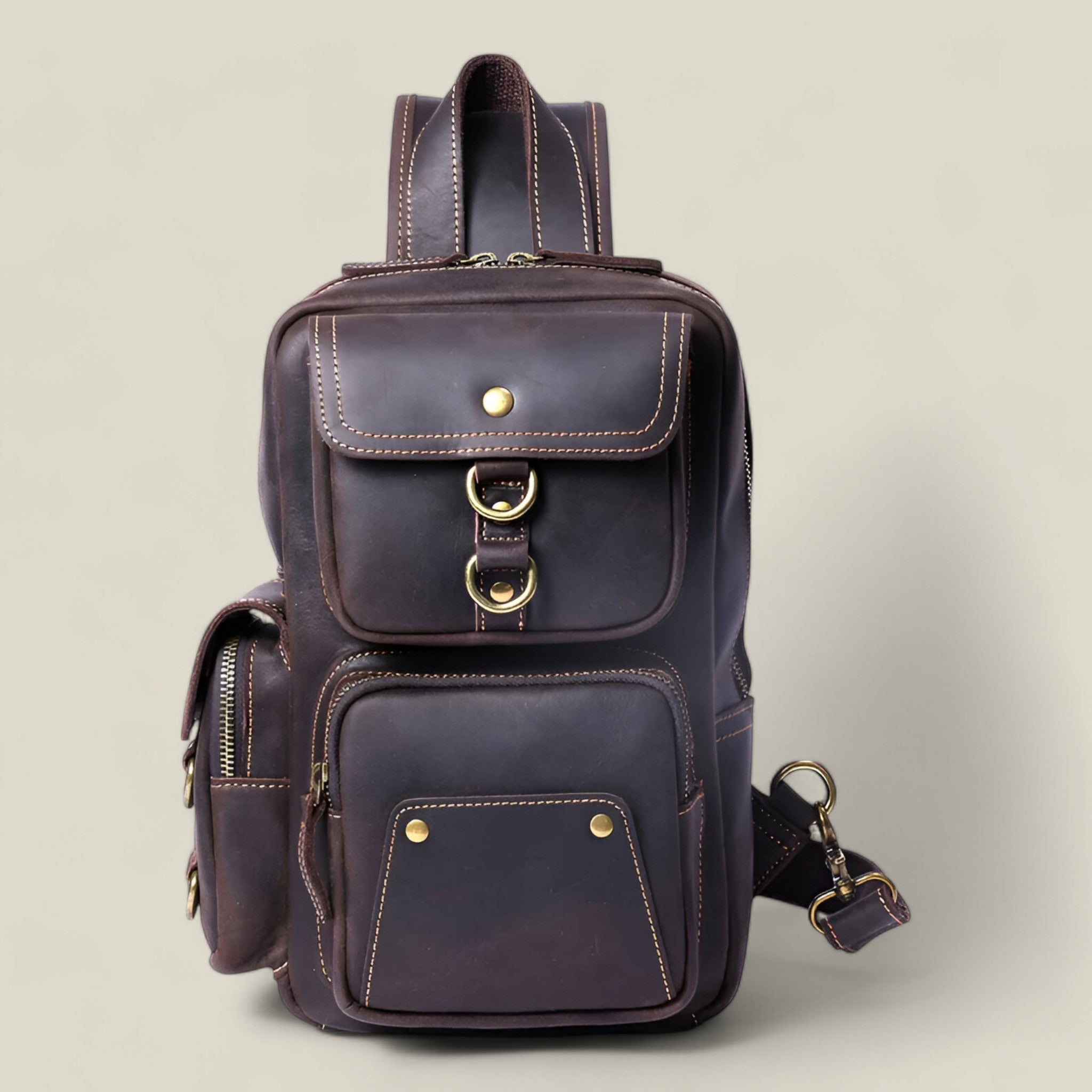 Collins - Sac bandoulière en cuir vegan robuste