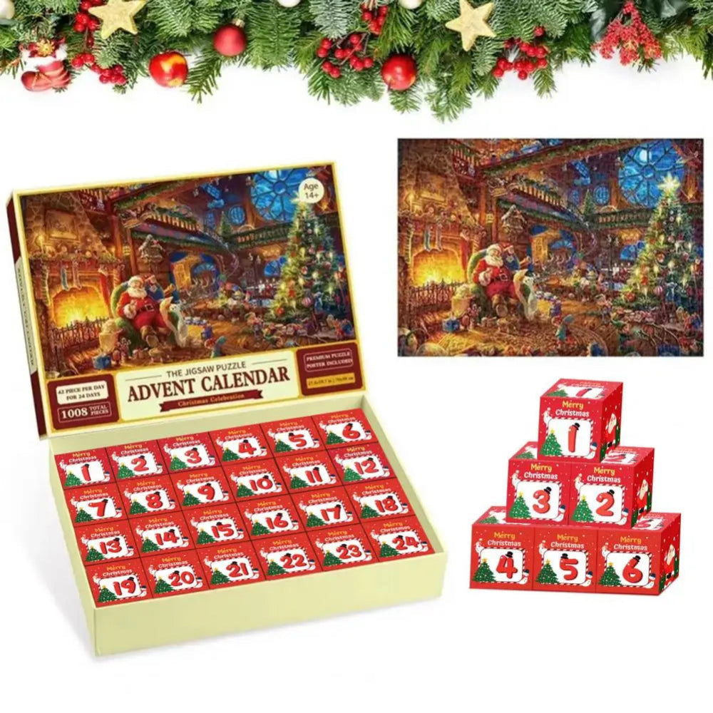 Calendrier de l'Avent avec puzzle et compte à rebours