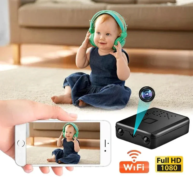 Caméra de surveillance mini HD 1080P WiFi avec vision nocturne
