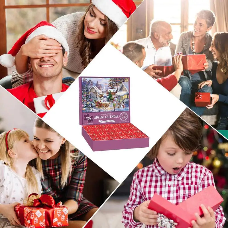 Calendrier de l'Avent Puzzle Village de Noël de 1008 pièces