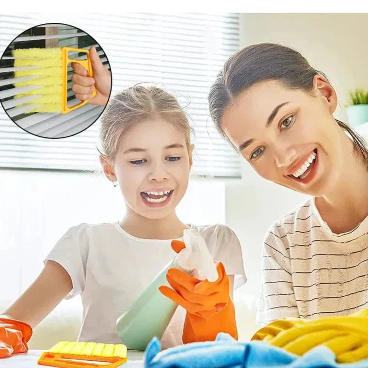 Brosse de nettoyage pour espaces étroits avec manches en microfibre réutilisables