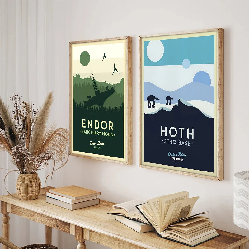 GalacticGetaways - Affiche de voyage Star Wars vintage