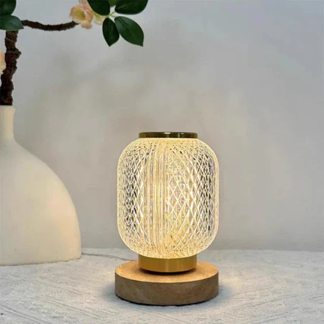LuxeGlow - Lampe de table à contrôle tactile en cristal élégant