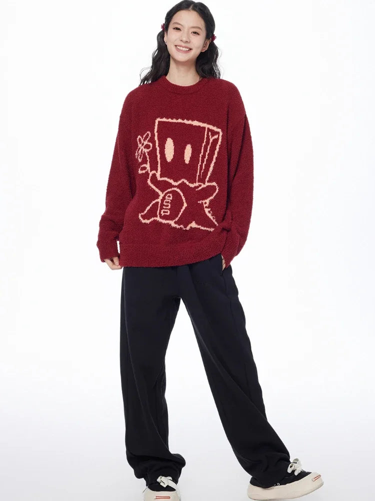 Pulls de Noël rouges à motif de dessin animé