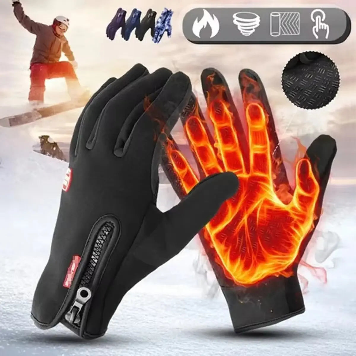 Gants tactiles d'hiver - Gants chauds pour le cyclisme, la conduite et les activités de plein air