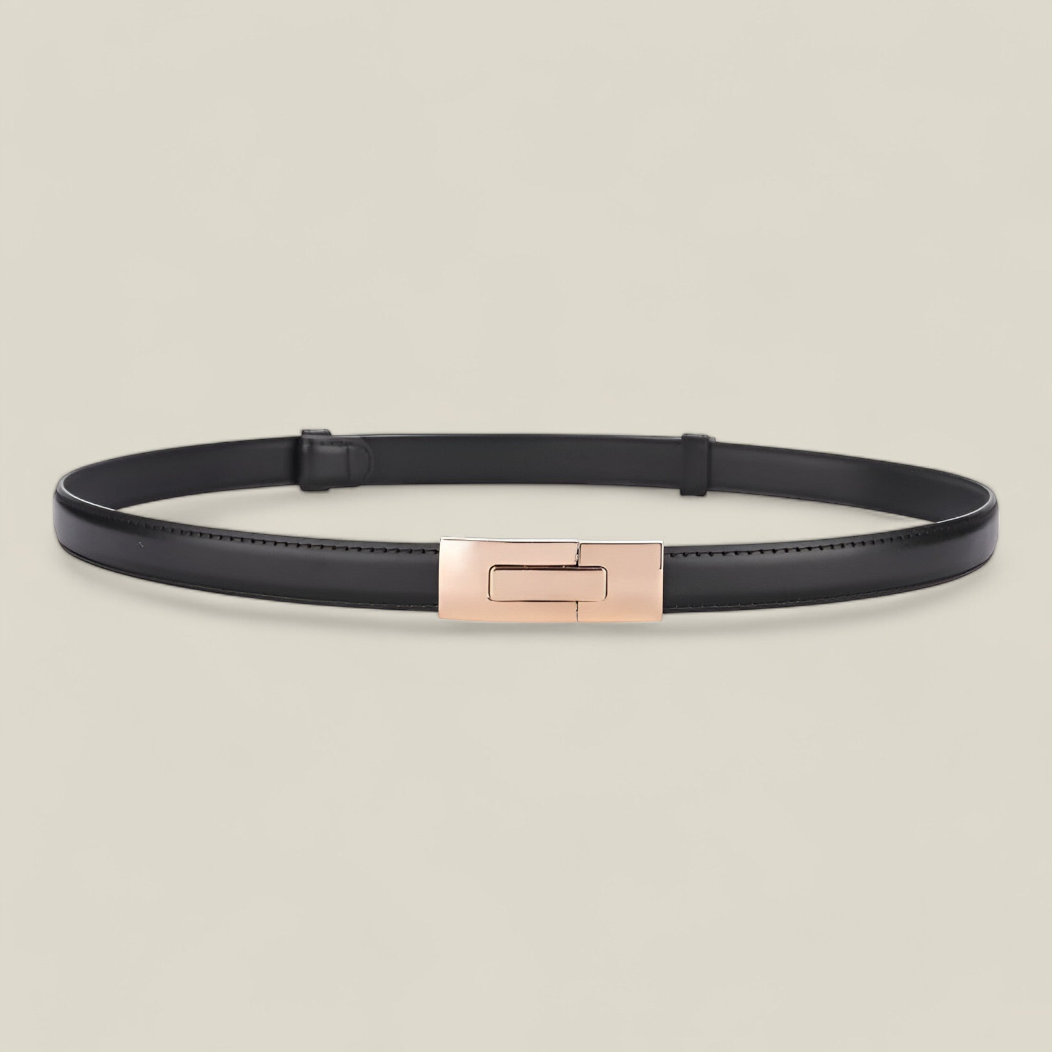 Sophia- Ceinture fine en cuir avec boucle dorée