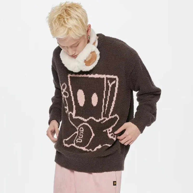 Pulls de Noël rouges à motif de dessin animé