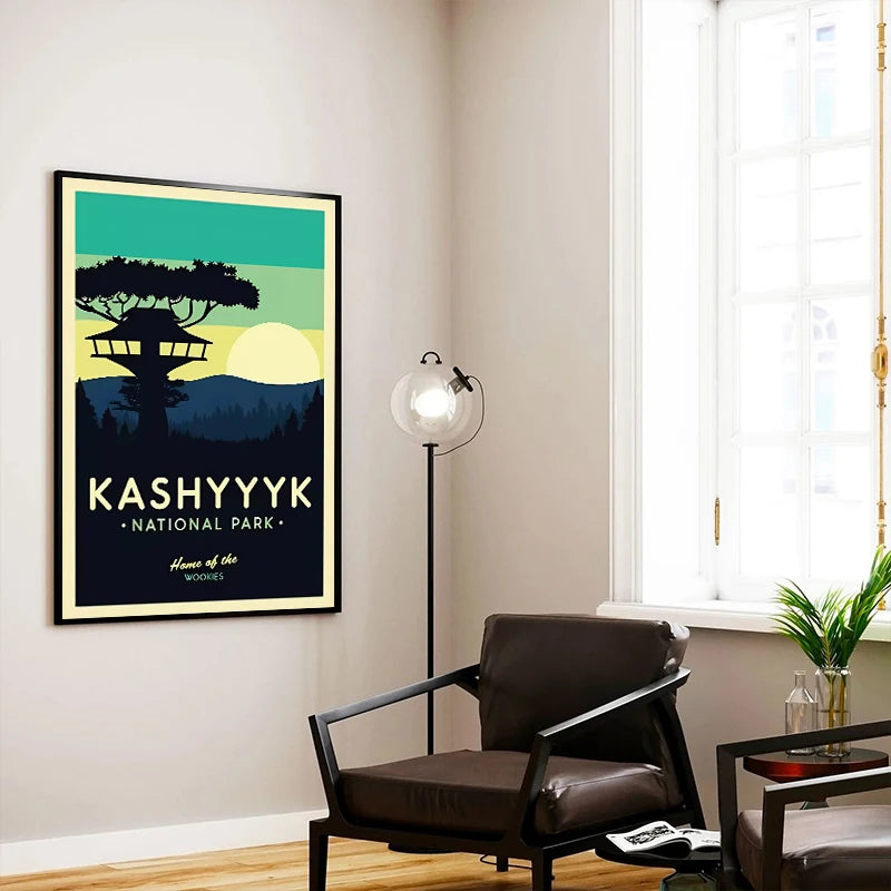 GalacticGetaways - Affiche de voyage Star Wars vintage