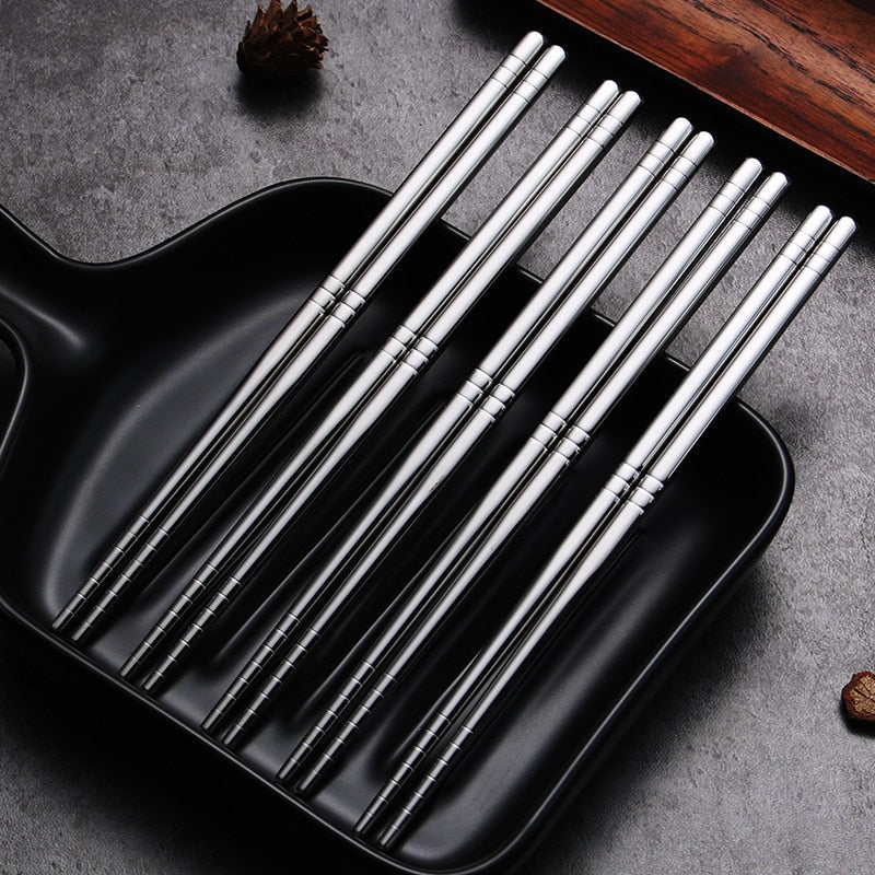 EcoChop - Bâtonnets réutilisables en acier inoxydable