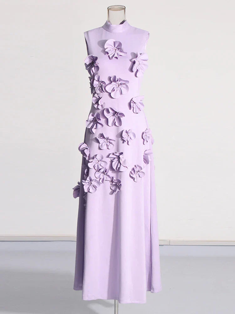 Monaliza - Robe maxi fleurie sculpturale pour un élégant flow