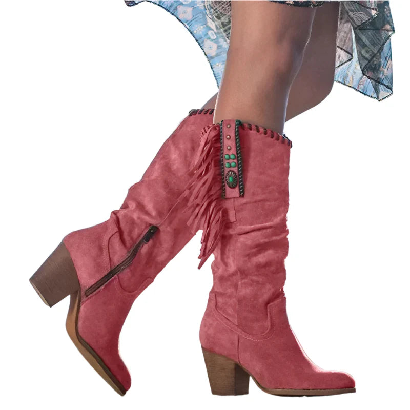 Bottes Western Sierra High pour femmes – Bottes de cowboy hautes inspirées du rétro