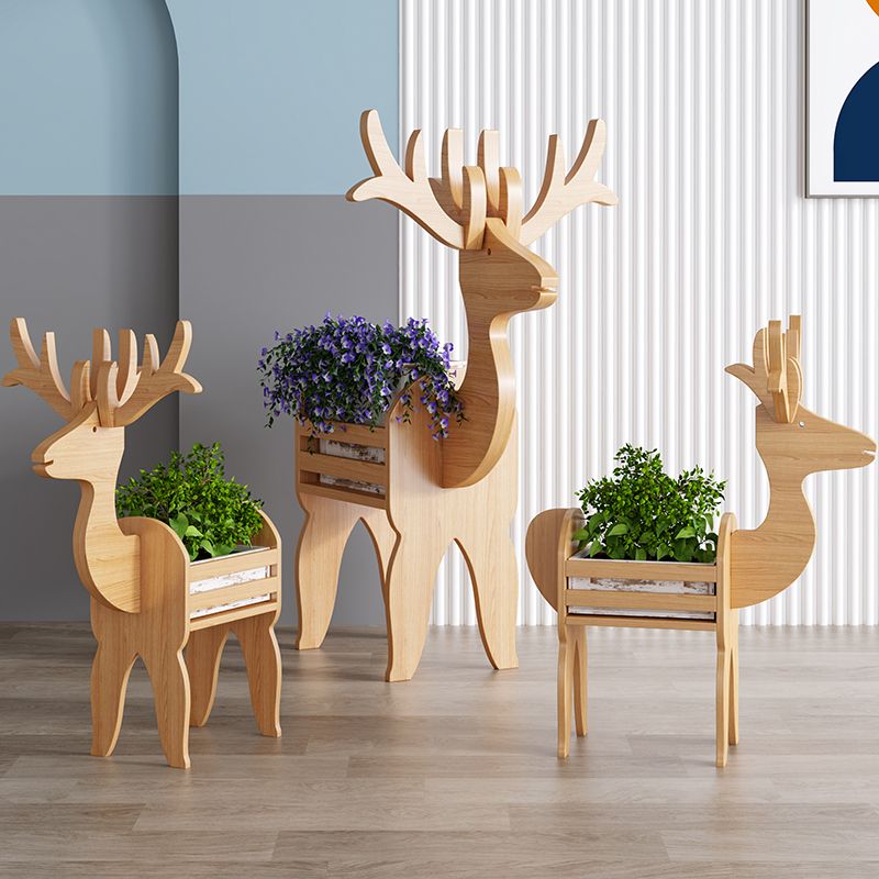 WhimsiRustic - Support de fleurs en bois astucieux renne