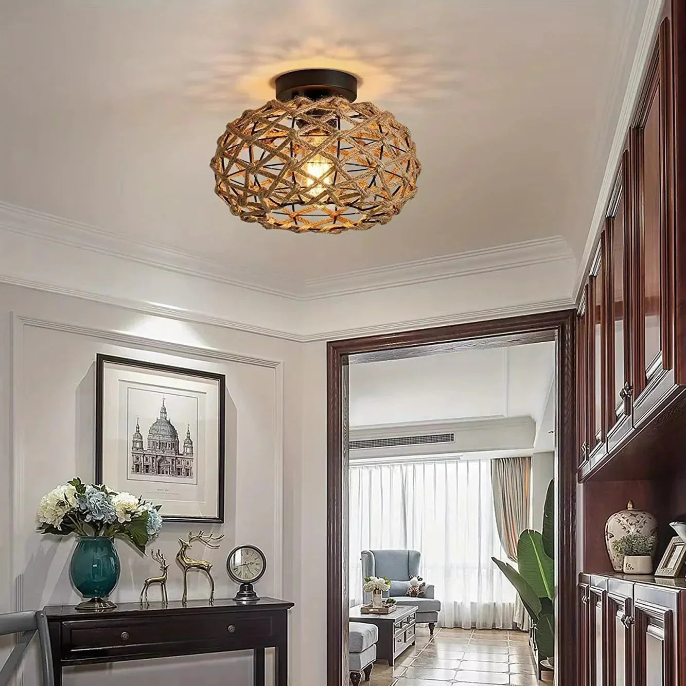 LunaRust Lampe de loft en design de cage