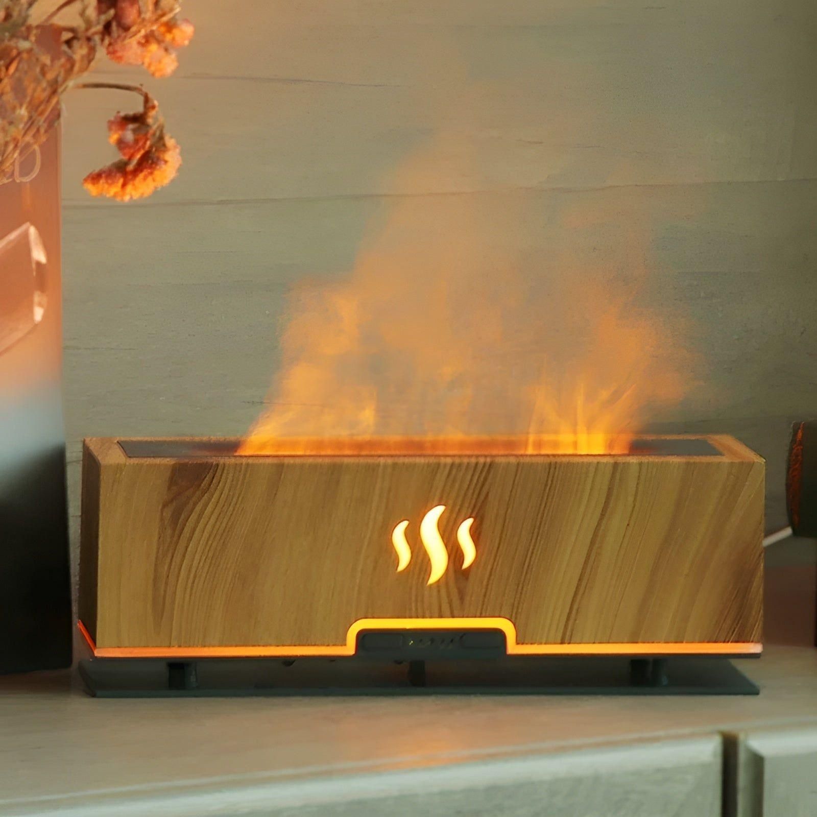 Humidificateur portable avec lumière flammes et parfum