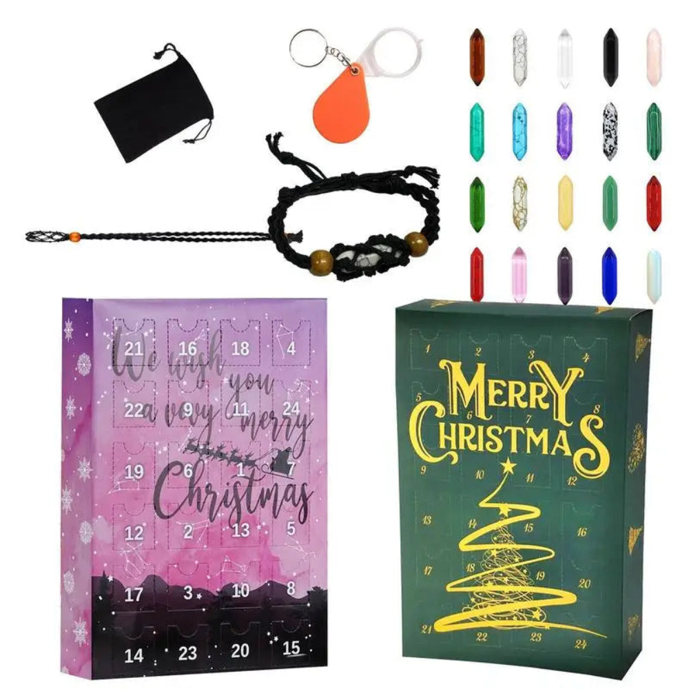 Calendrier de l'Avent – Collier en cristal avec 24 pierres