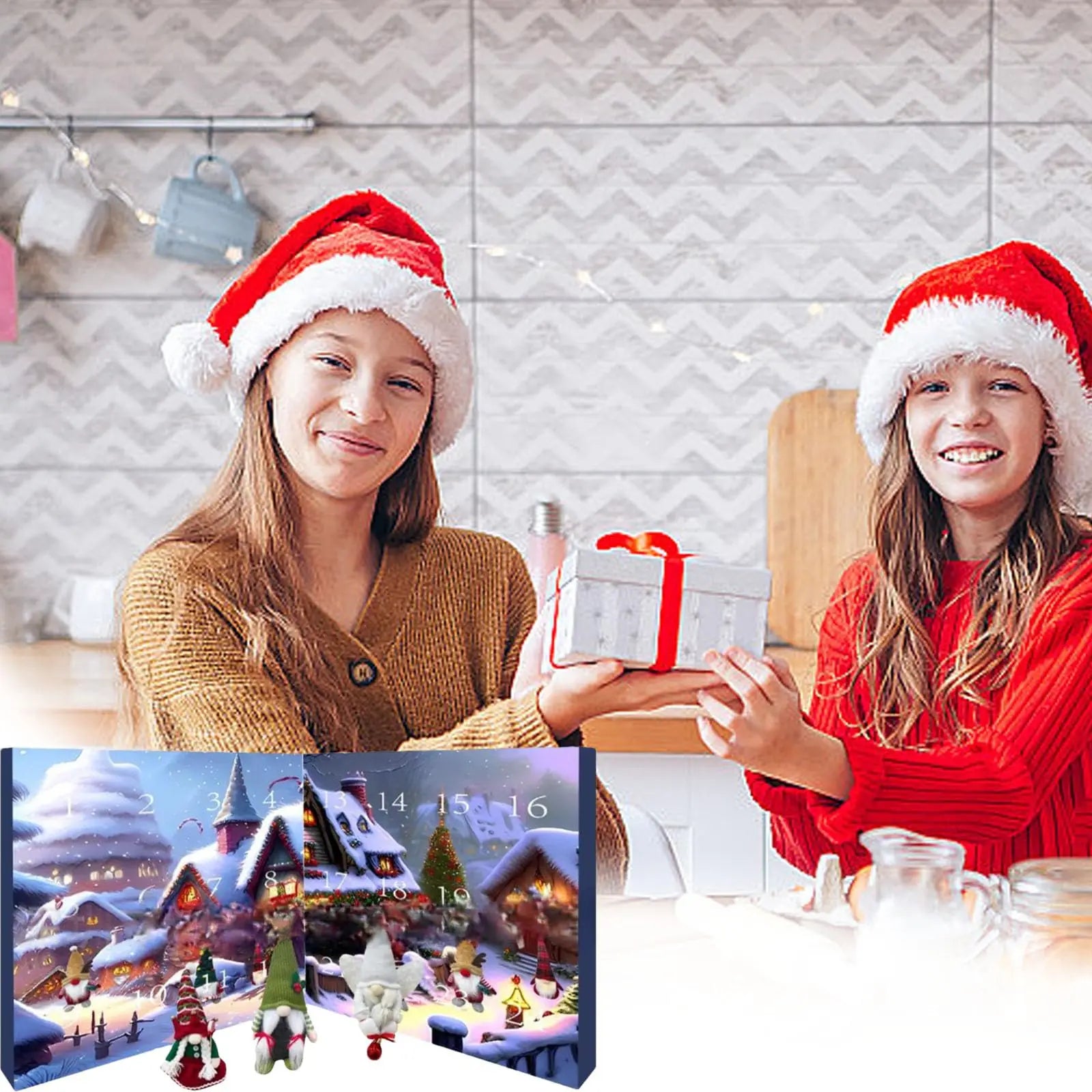 Calendrier de l'Avent de Noël de 24 jours avec des poupées gnome collectionnables