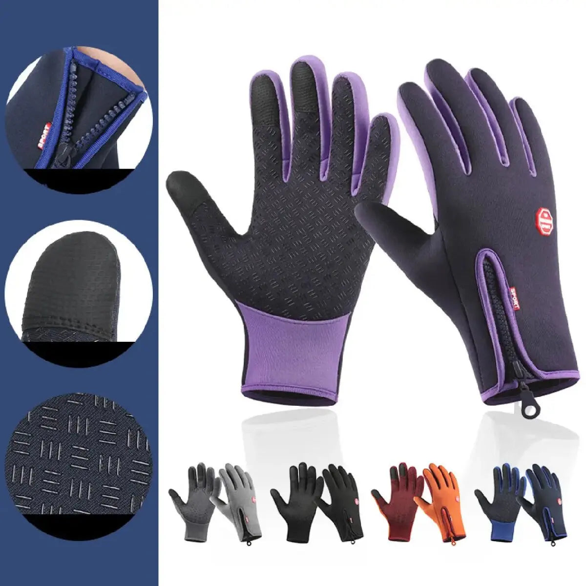 Gants tactiles d'hiver - Gants chauds pour le cyclisme, la conduite et les activités de plein air