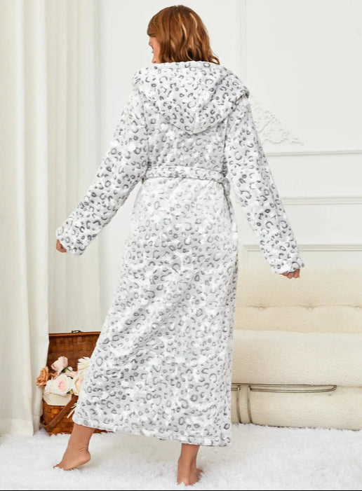 Jessica - Peignoir à capuche confortable à manches longues avec ceinture