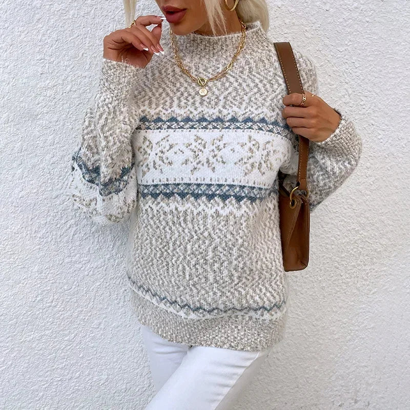 Ariana - Pull surdimensionné à motif neige