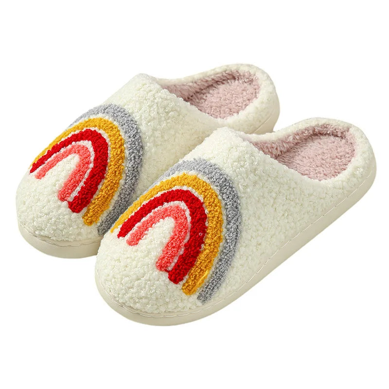 WhimsiWarm - Chaussons brodés en peluche pour femme