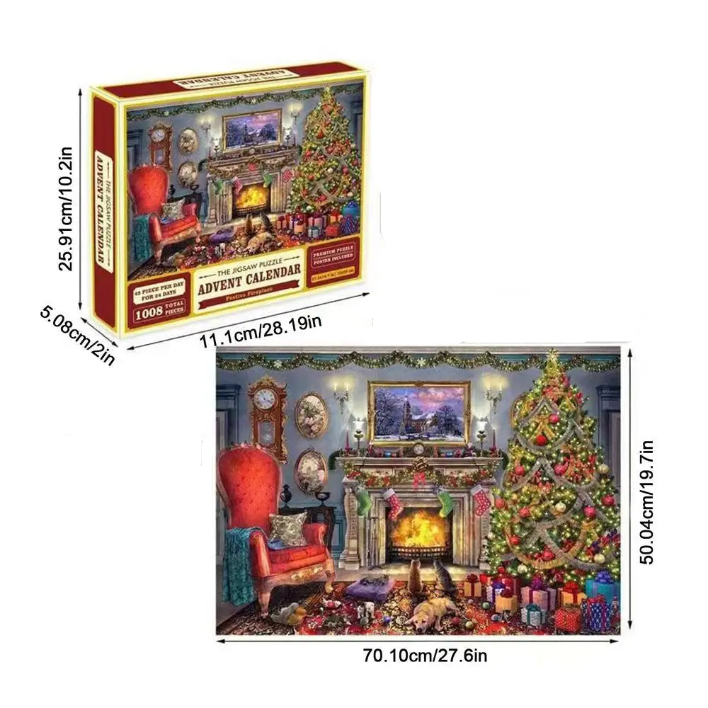 Calendrier de l'Avent avec puzzles pour le décompte jusqu'à Noël