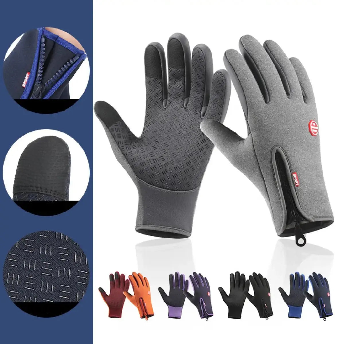 Gants tactiles d'hiver - Gants chauds pour le cyclisme, la conduite et les activités de plein air