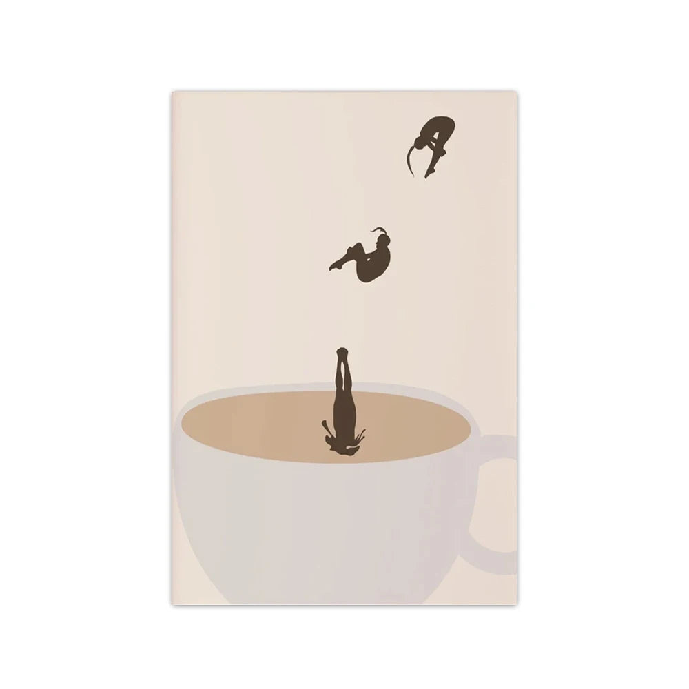 MugDive - Affiches d'art fantaisistes inspirées du café