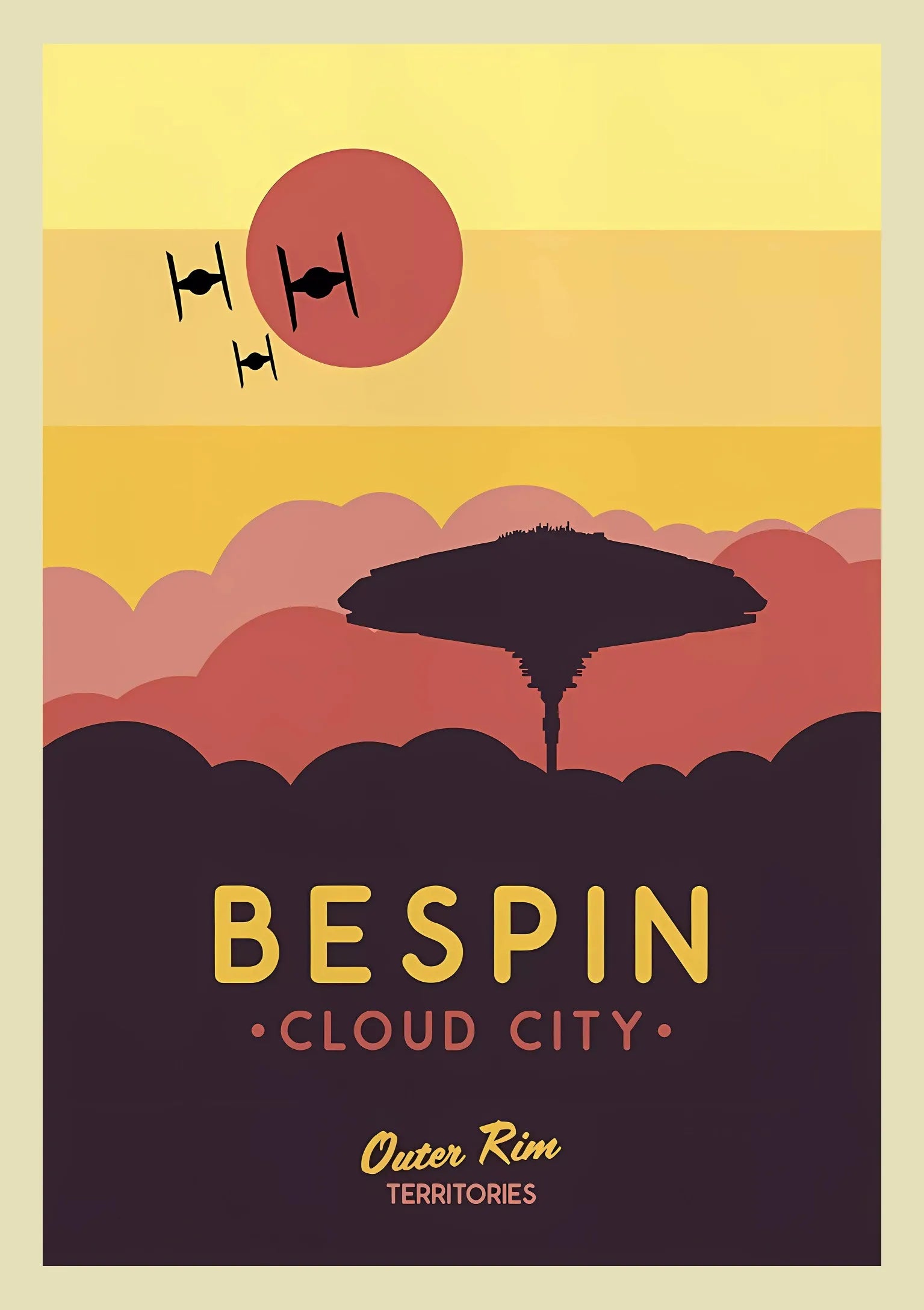 GalacticGetaways - Affiche de voyage Star Wars vintage