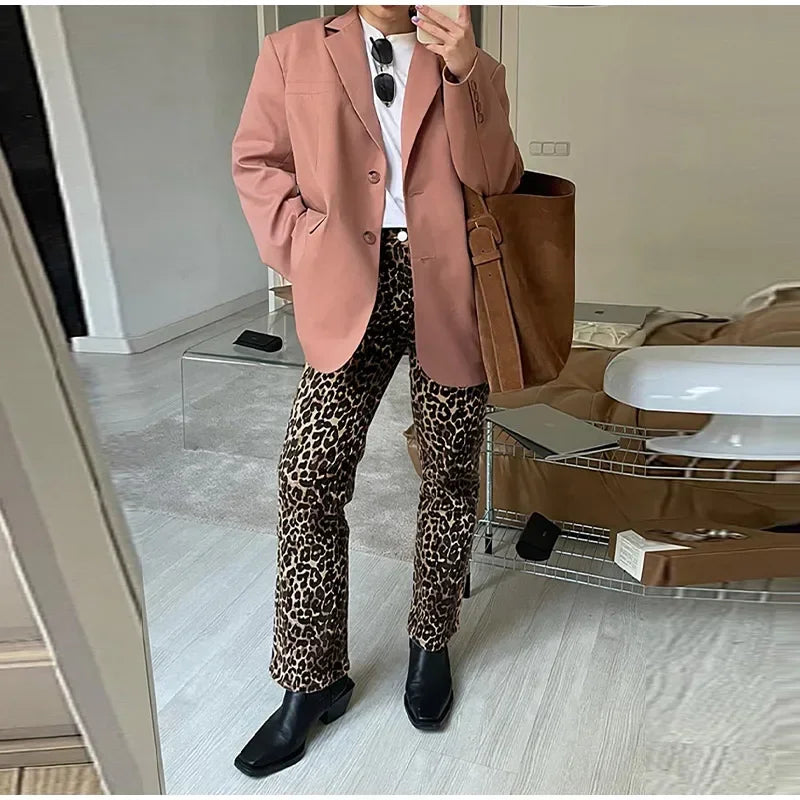 Leila - Jean imprimé léopar