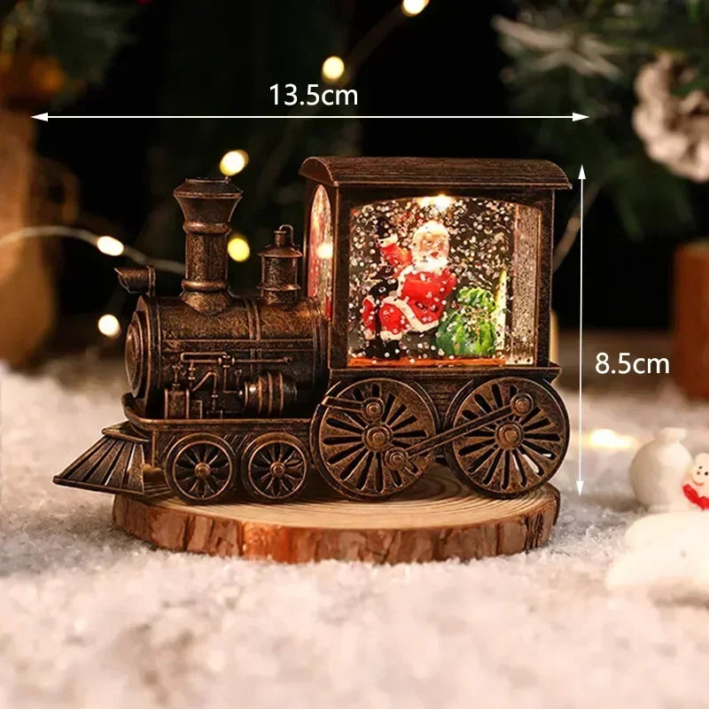 Décoration de train de Noël avec musique de neige