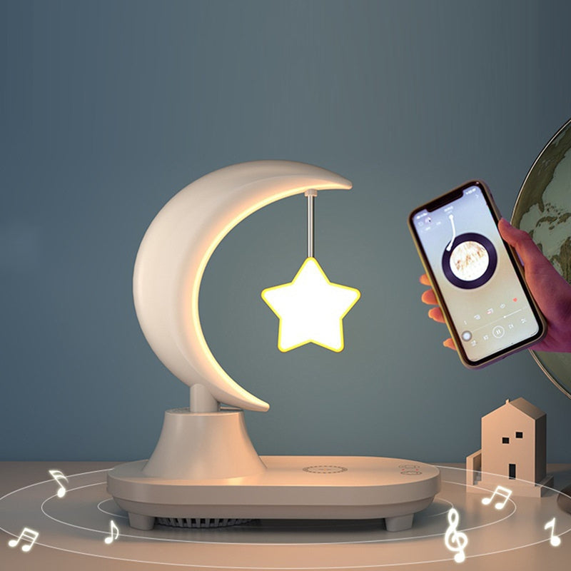 LunaTune – Lampe de table sans fil Moonlight avec haut-parleur Bluetooth et fonction de recharge