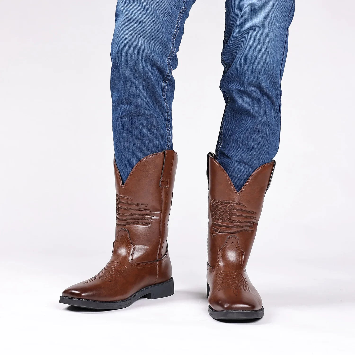 Theo - Bottes de cowboy rétro brodées pour hommes