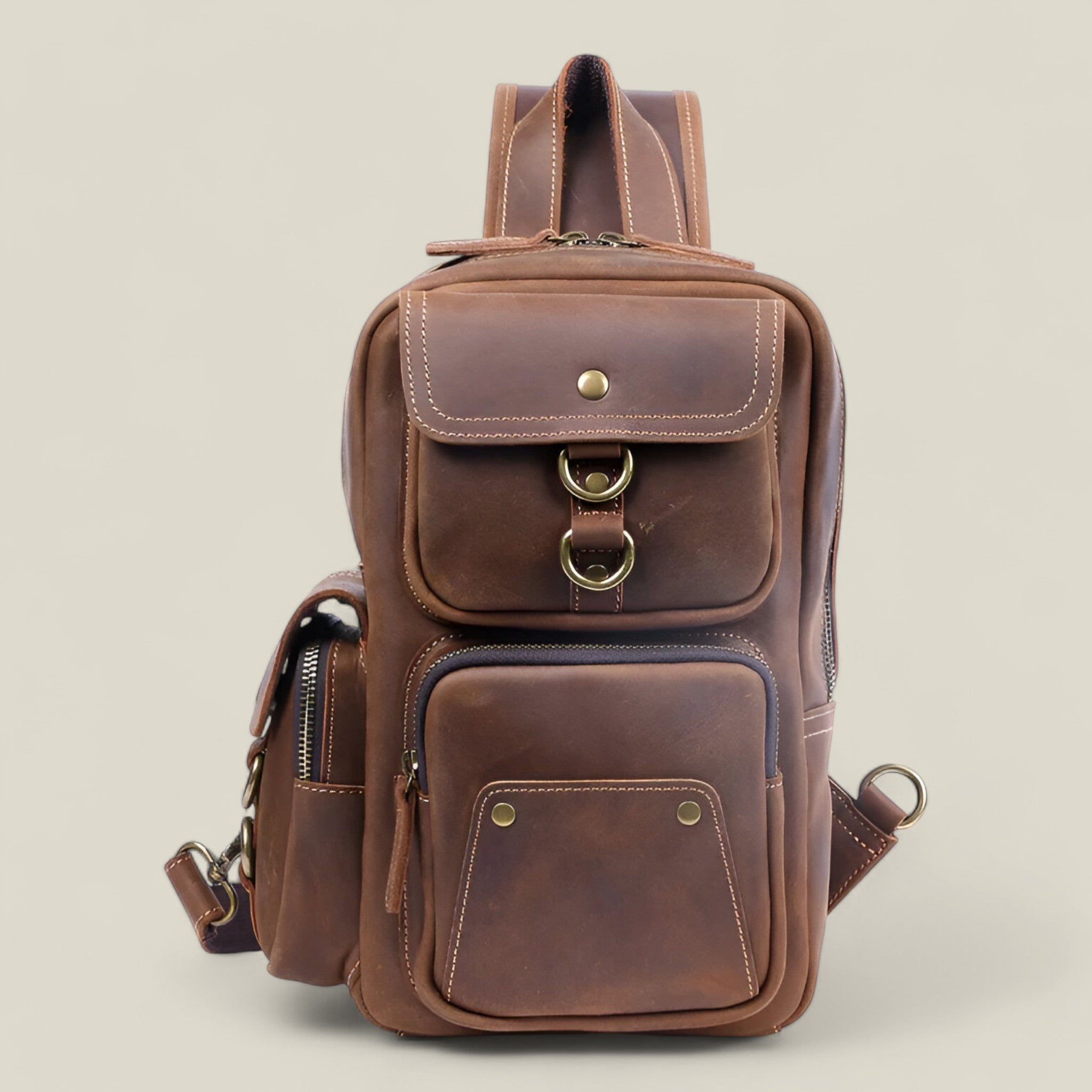 Collins - Sac bandoulière en cuir vegan robuste