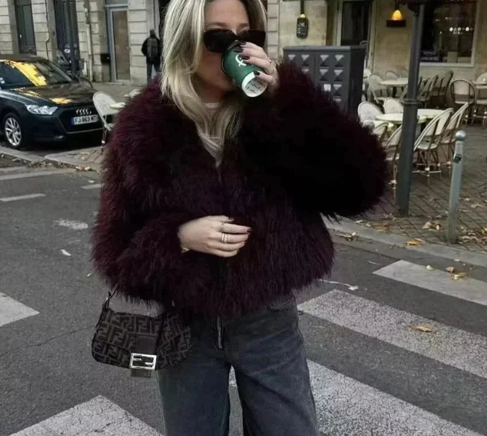 Veste d'hiver stylée en fausse fourrure Melanie