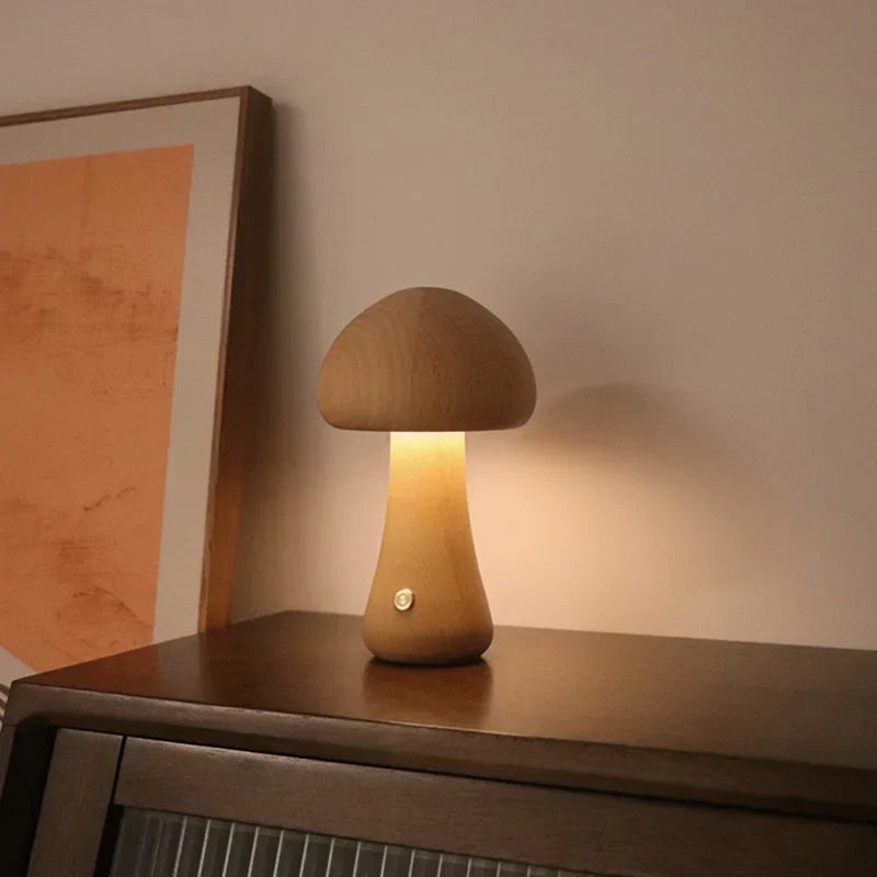 Lampe de table en bois MystiGlow